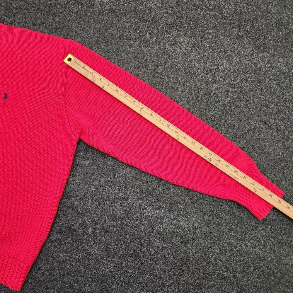 Vintage Polo‎ Ralph Lauren Mens XL Red Tight Knit Pullover Crewneck Sweater